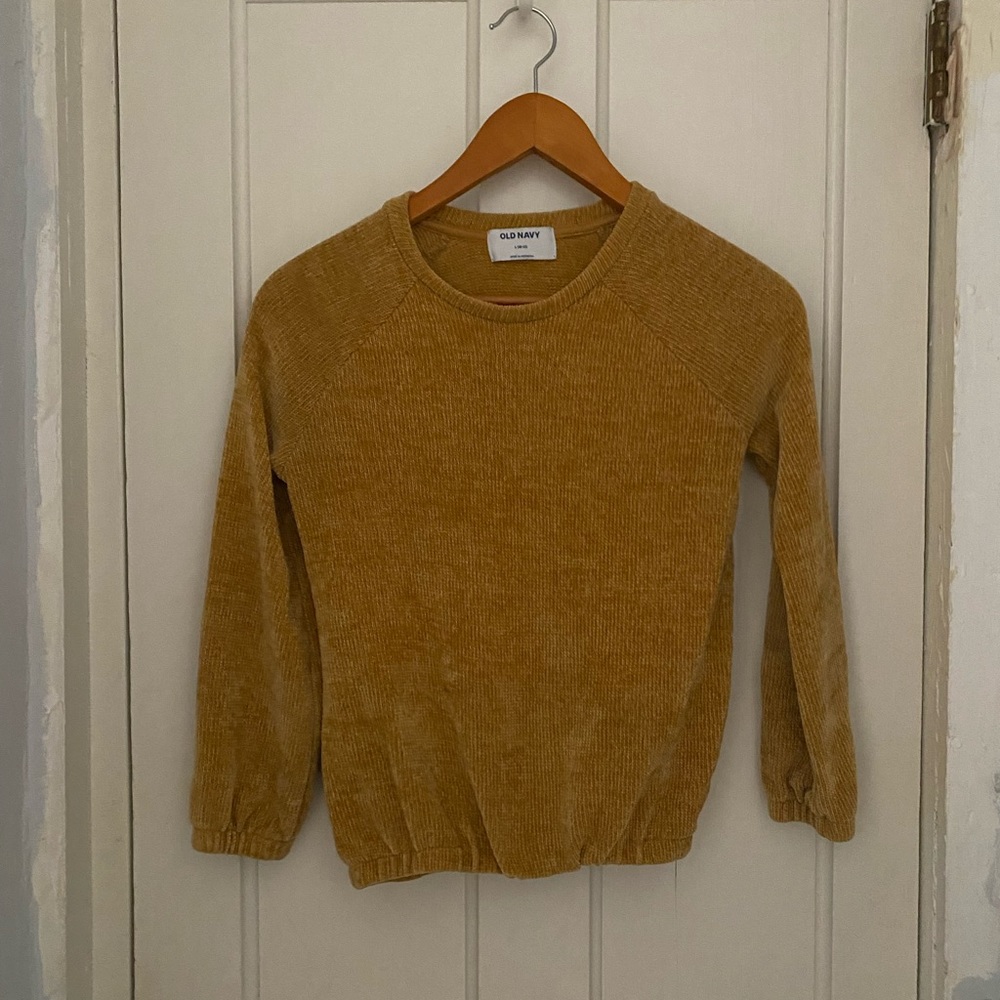 Old Navy Mustard Chenille Sweater — Kids 10/12